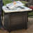 Duval by Endless Summer, 30" Square LP Gas Outdoor Fire Pit with Faux Wood Chevron Mantel