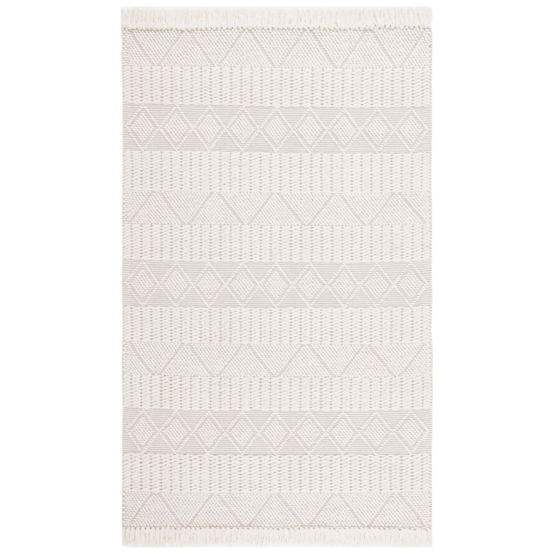 Jaylenne Hand Woven Wool Geometric Rug, Rectangle 6' x 9'