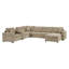 Canapé modulaire en forme de U de 134 po, canapé en chenille 5 places avec méridienne, porte-gobelets, tiroir de rangement et 3 coussins-345292879