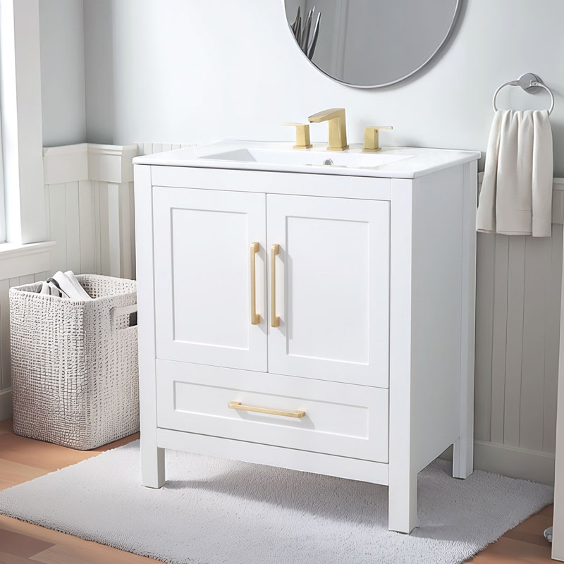 Ensemble de meuble-lavabo simple 30 po blanc moderne