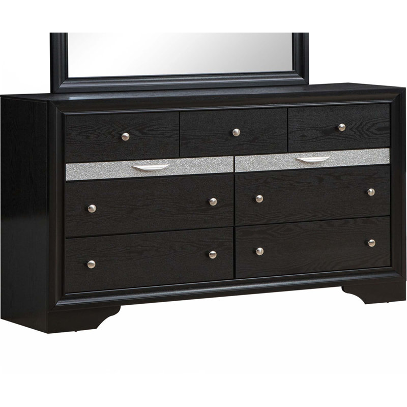 Commode 9 tiroirs, Noir