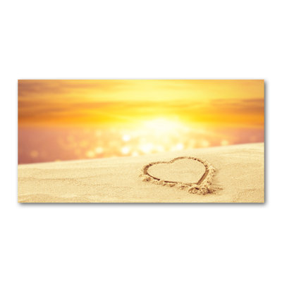 Heart On The Sand - No Frame Print on Canvas