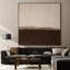 Impression sur tissu grand format - Horizon abstrait minimaliste brun beige pour salon ou chambre - « Assemblage du cadre requis (cadre non fini) »-135869520