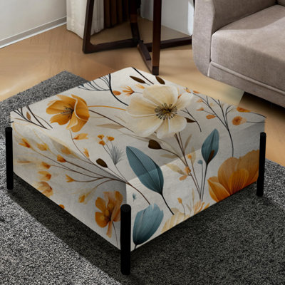 Grand repose-pieds Woodland Autumn Cottage Flowers III - Floral