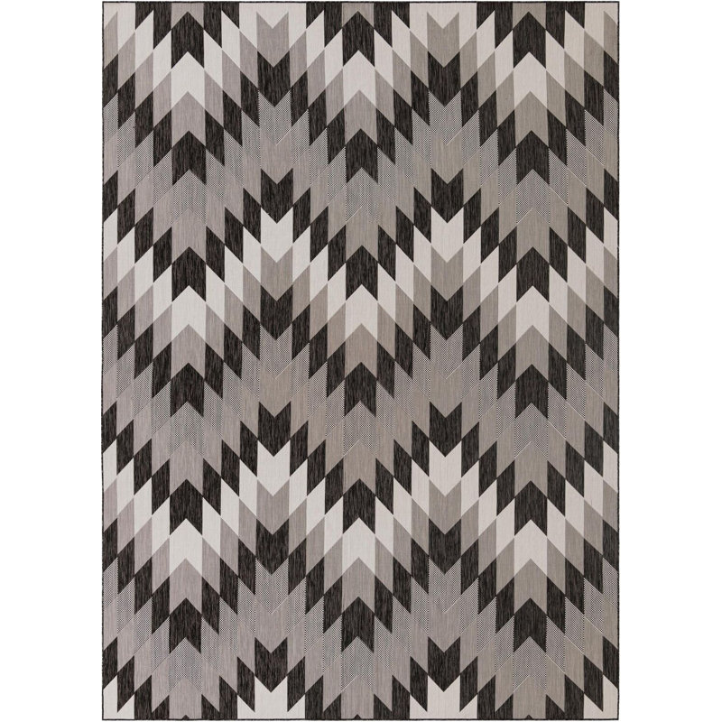 Tapis noir Aucun Nykeia, Rectangle 10 pi x 14 pi 1 po