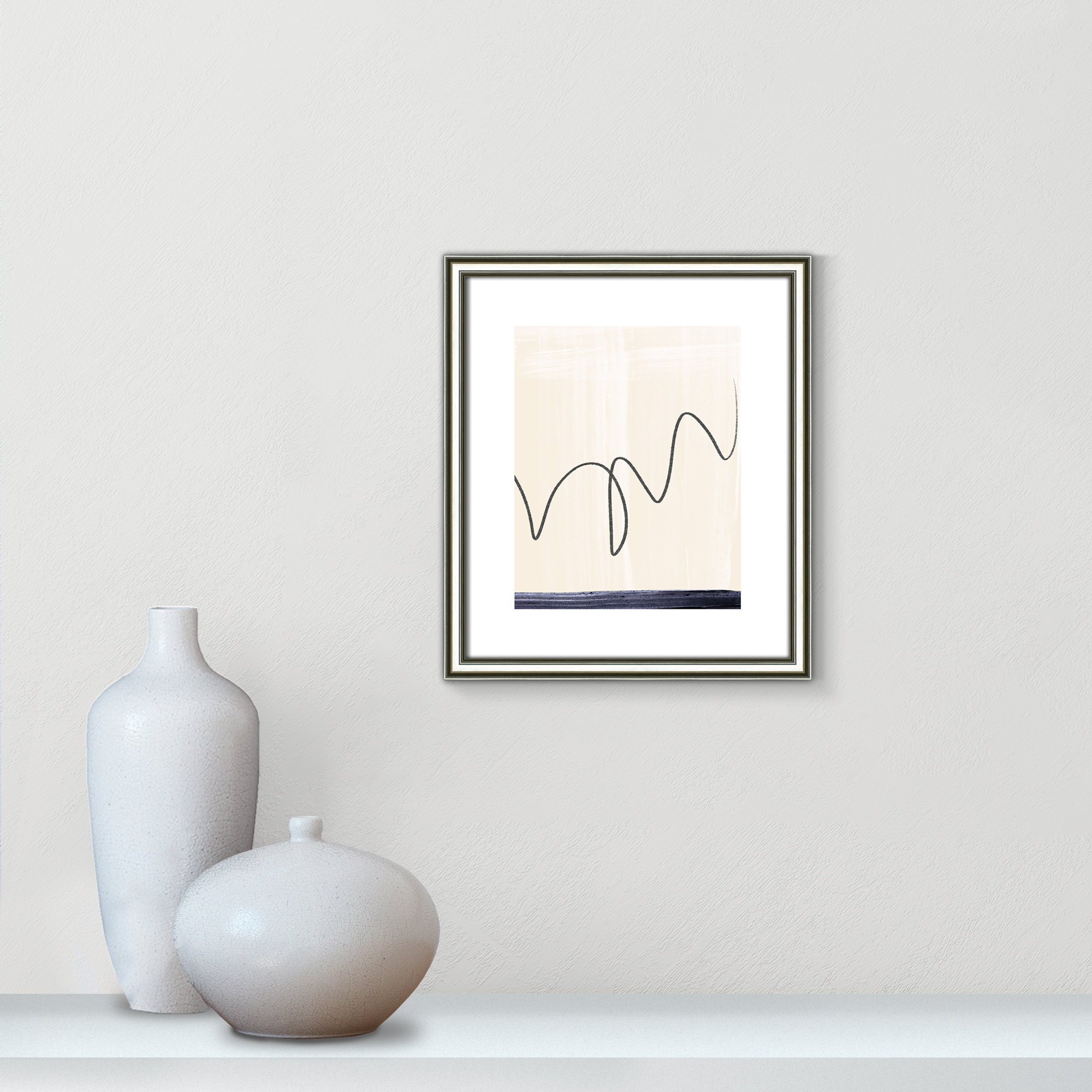 Departured II - Picture Frame Painting Print, 16.25" H x 14.25" W x 0.88" D, Silver Framed Paper