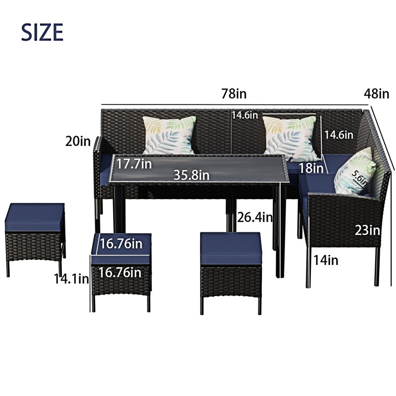 Ensemble de mobilier d'extérieur 7 pièces