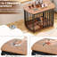 Cage pour chien de 31,5 po de taille moyenne, brun, faite de fer et de cage à mâcher, pour chiens de taille moyenne, avec structure renforcée-272164334
