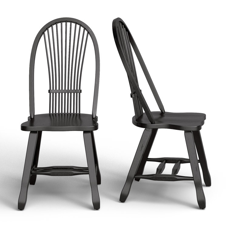 Makira Solid Wood Slat Back Side Chair Set Of 2 