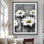 «Daisies at Sun» - reproduction matte encadrée noire pour la décoration intérieure