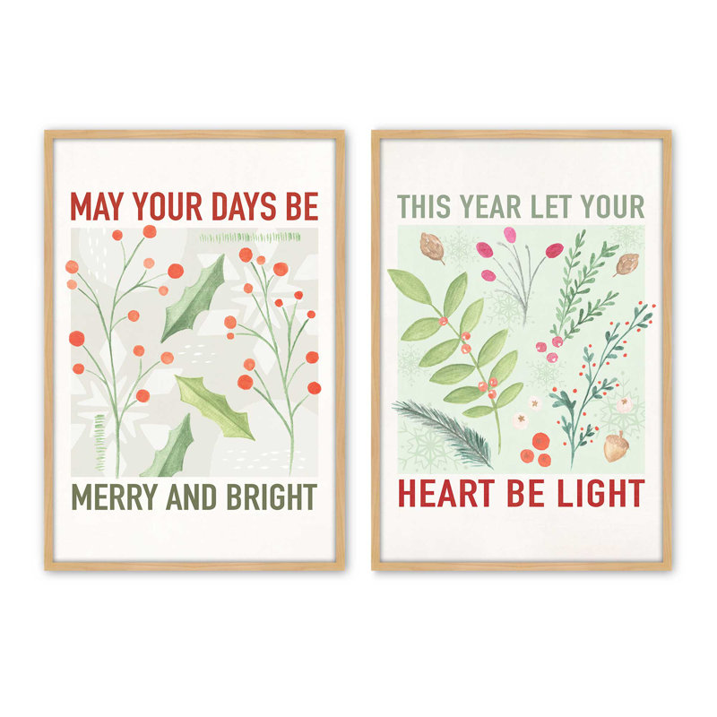 «Heart Be Light», ensemble de 2 reproductions d'art, 24 po x 18 po, Érable américain