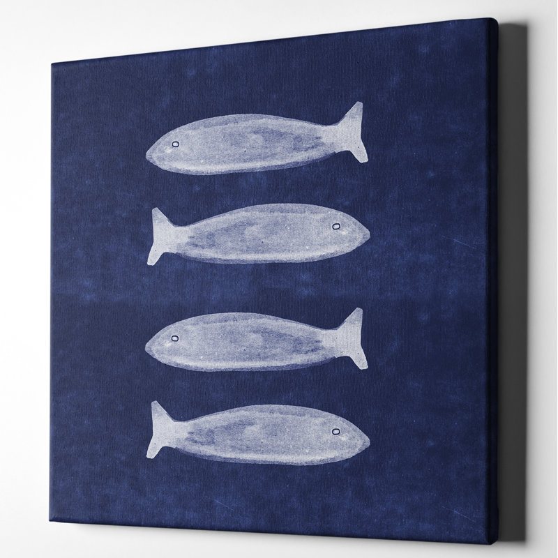 " Indigo Fish " by Linda Woods, 26" H x 26" W