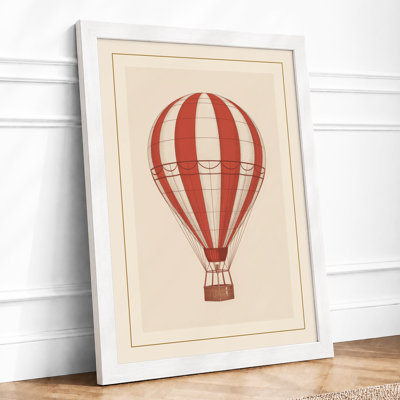Hot Air Balloon Vintage 1 Piece Single Picture Frame Wall Art