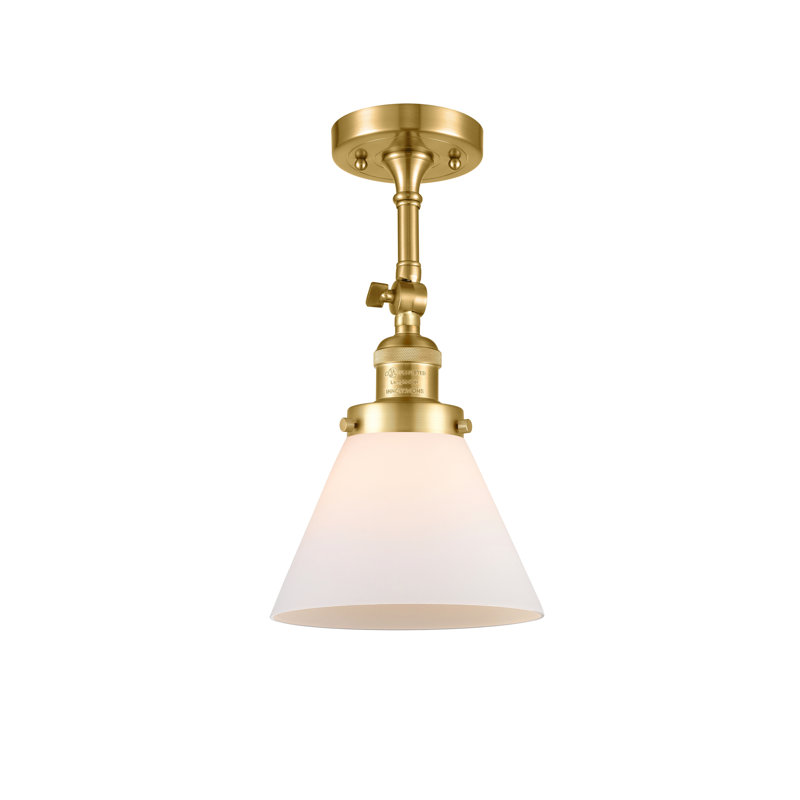 Cone 2 Light Tiltable Bath Vanity Light, 60 Watt Vintage Incandescent Bulb, Matte White, Satin Gold
