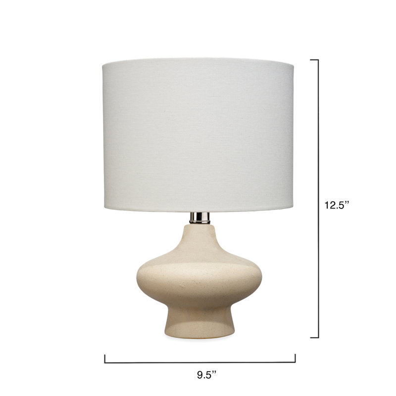Beige Ceramic Table Lamp with Linen Shade
