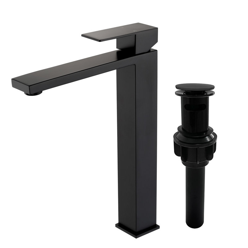 Bathroom Faucet Vessel Sink Faucet Tall Bathroom Sink Faucet with Pop-Up Drain 12.4 Inch Waterfall Faucet Single Handle Faucet for Bathroom Sink 1 Hole Vanity Faucet