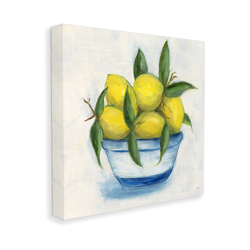 "Peinture traditionnelle de citrons" par Marilyn Dunlap sur toile, H 36 po x l 36 po