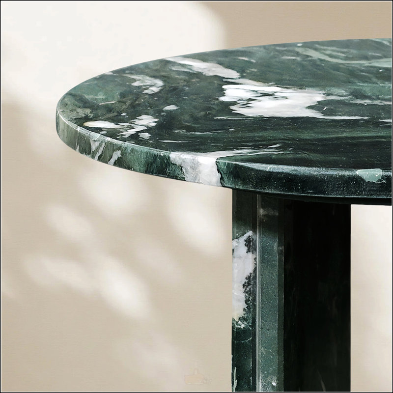 Table basse en marbre véritable véritable, petite et élégante pour le salon, pierre véritable, Vert