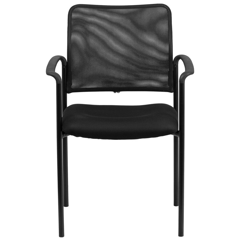 Chaise d'appoint en acier Comfort Mesh, Noir