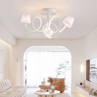 Buckins Linen LED Semi Flush Mount