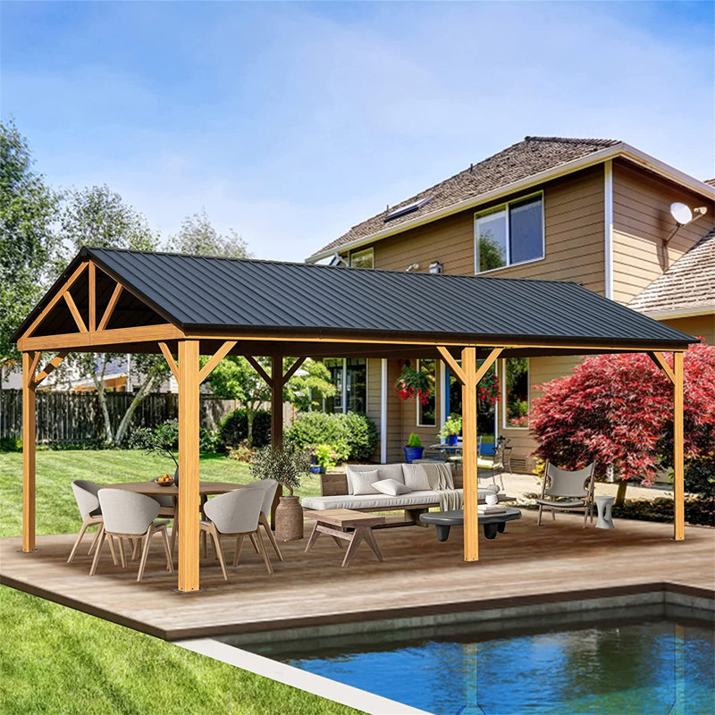Abri de jardin en aluminium et grain de bois, L 20 pi x 12 pi