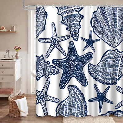 Rideau de douche à 12 crochets Shell