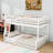 Wood Frame Bunk Bed With Ladder And Guardrails-2003963035