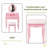 Princess Vanity Desk Set With Mirror  Cushioned Stool-2073643124