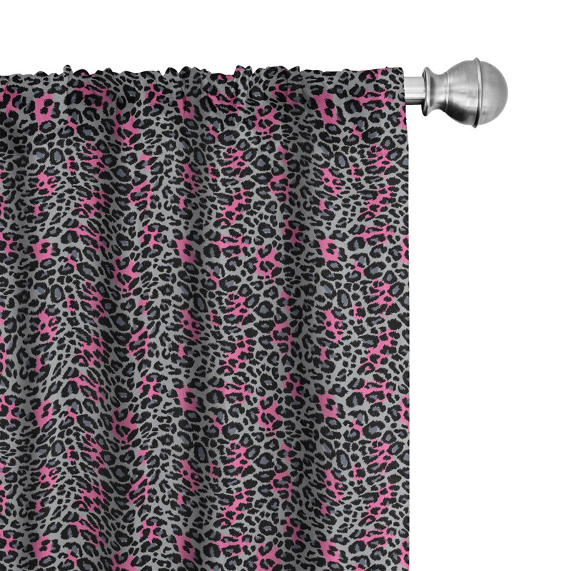 Panneaux de rideaux semi-diaphanes avec passe-tringle Leopard, 28 po x 95 po
