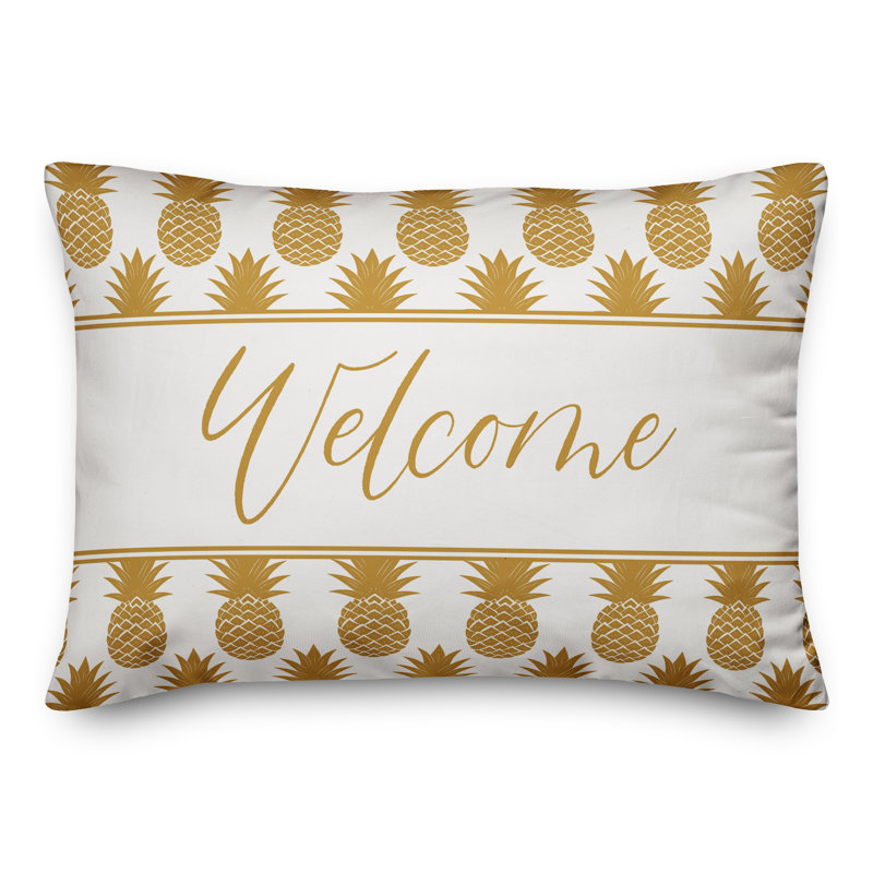 Geometric Outdoor Reversible Throw Pillow, Yellow
