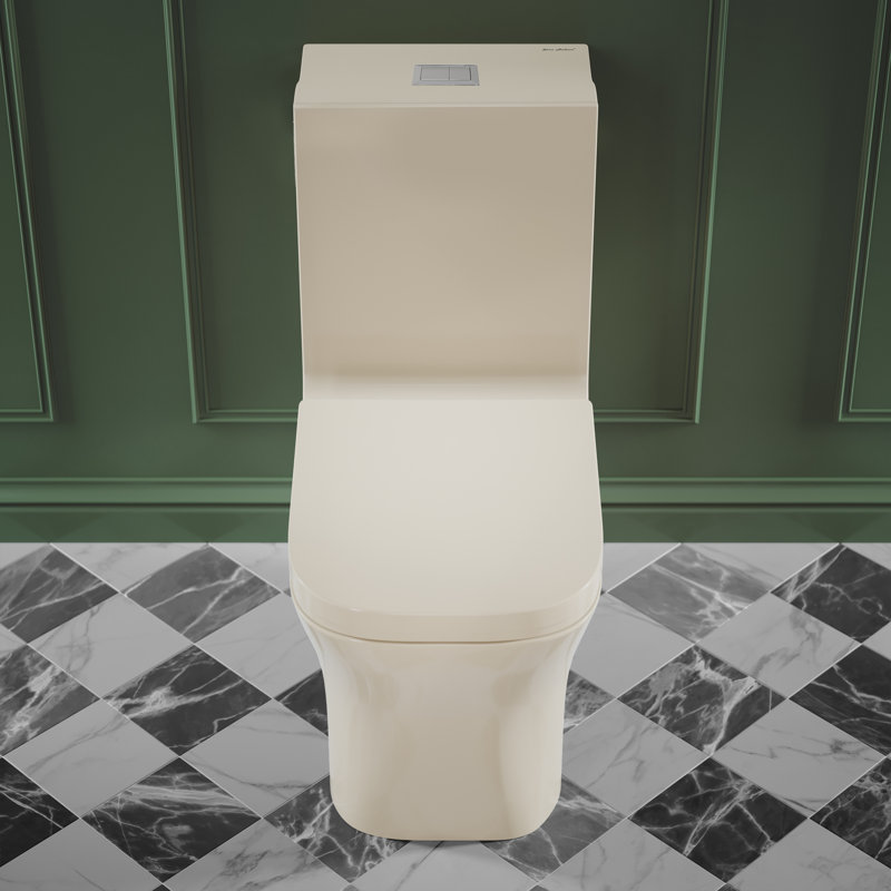 Concorde One Piece Square Toilet Dual Flush 1.1/1.6 gpf in Bisque, Bisque, Top