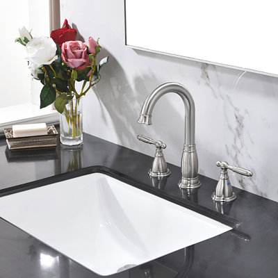 Widespread 2-handle Bathroom Faucet with Drain Assembly