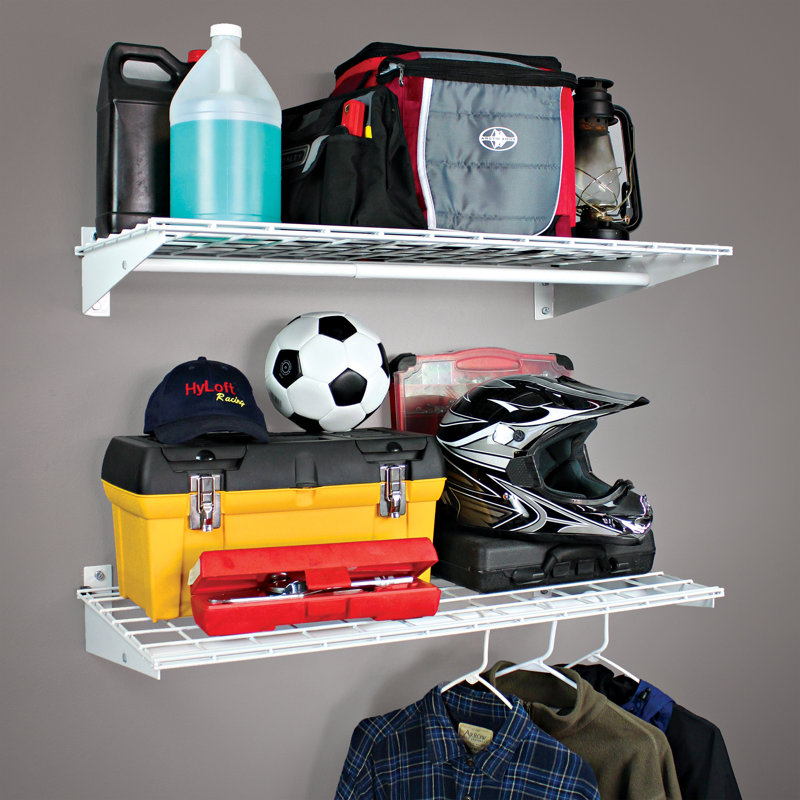 36-by-18-Inch Wall Shelf with Hanging Rod