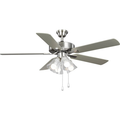 Hutcheson Ventilateur de plafond blanc à 5 pales avec moteur AC