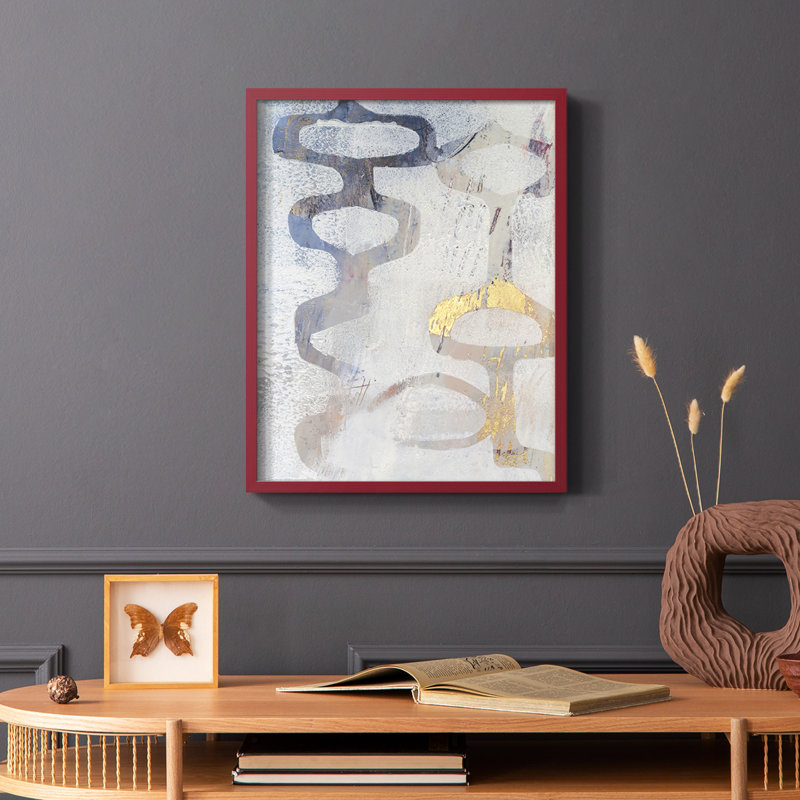 Linx I Framed Print - Solid Wood, Red, 10" H x 8" W
