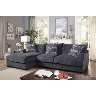 Maribor Modern Gray Chenille L-sectional With Left Chaise