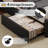 Black 4-Drawer Bed Frame with Lights，Queen Size
