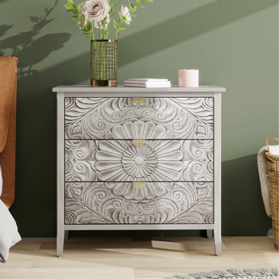 Single 3 Drawer Cabinet, American Furniture, Suitable For Bedroom, Living Room, Study