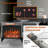 24 Inch Three Sided Glass Electric Fireplace With Feet
