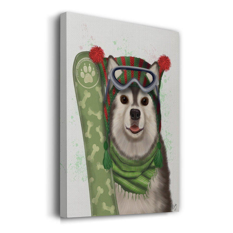 Snowboard Husky de Noël, H 27 po x l 18 po x P 1,5 po