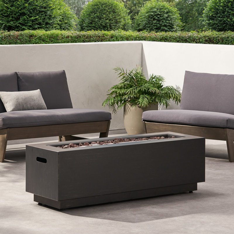 Foyer 50 000 gris foncé, fer rectangulaire, ajout extérieur tendance, foyer non assemblé de 40 po, gris, accessoire