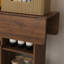 Table pliante multifonctionnelle avec tablettes et roulettes de rangement, table de salle à manger pliable de 47 pouces pour les petits espaces, bureau compact pour la cuisine, dortoir, bureau (noyer)