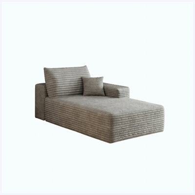 Upholstered living room sofa - right sleeper grey