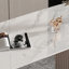 Bureau en bois manufacturé courbé blanc avec 3 tiroirs-108574183