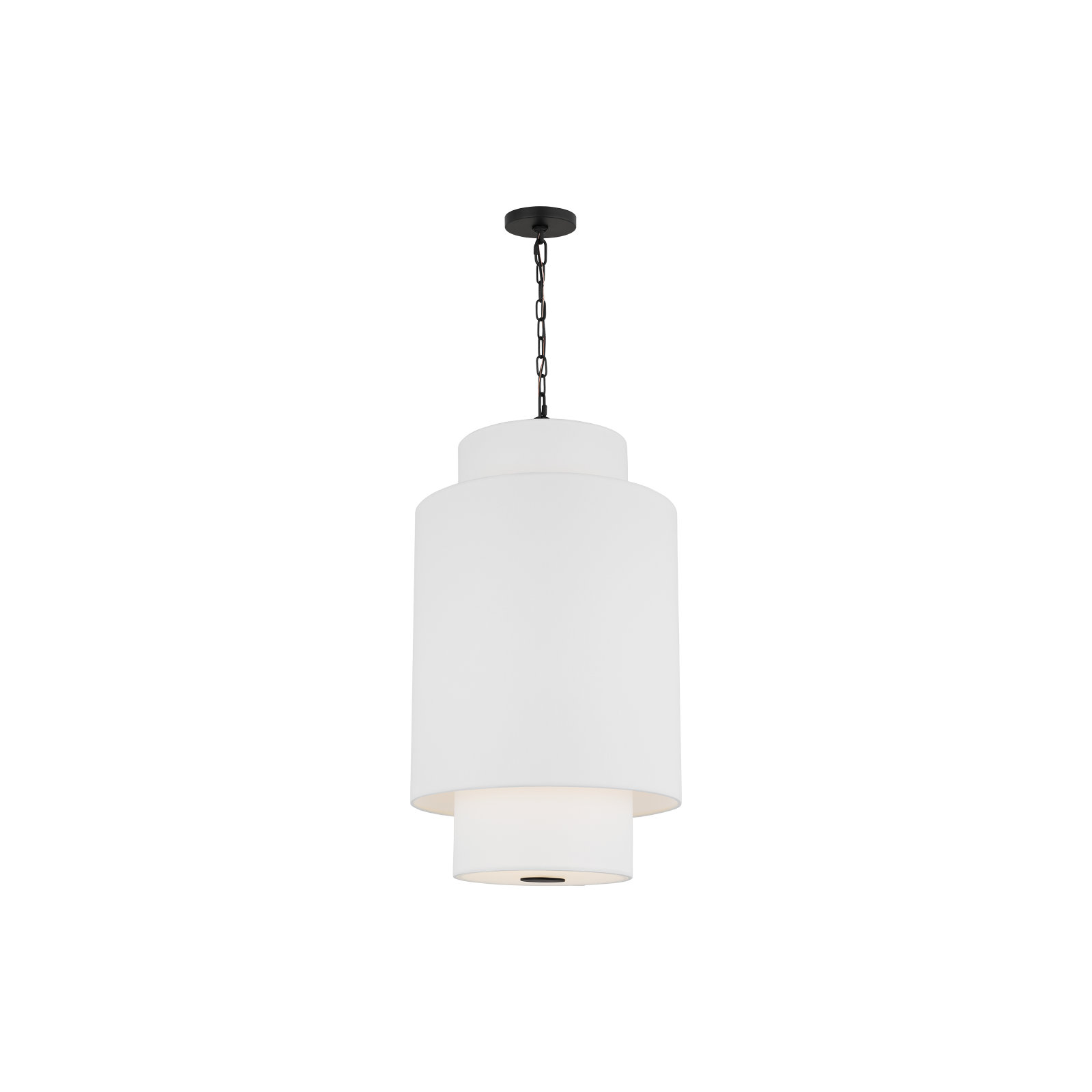 Linen Steel Dimmable Pendant, Midnight Black, 27.38" H x 15" W x 15" D, 1