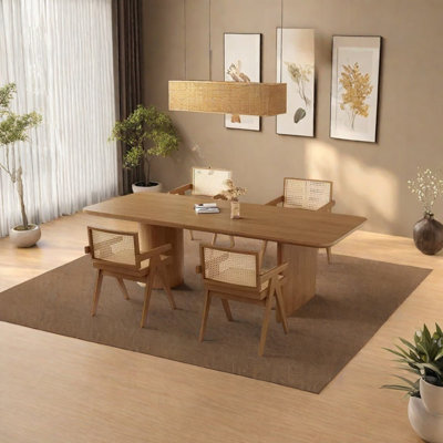 All solid wood ash dining table set