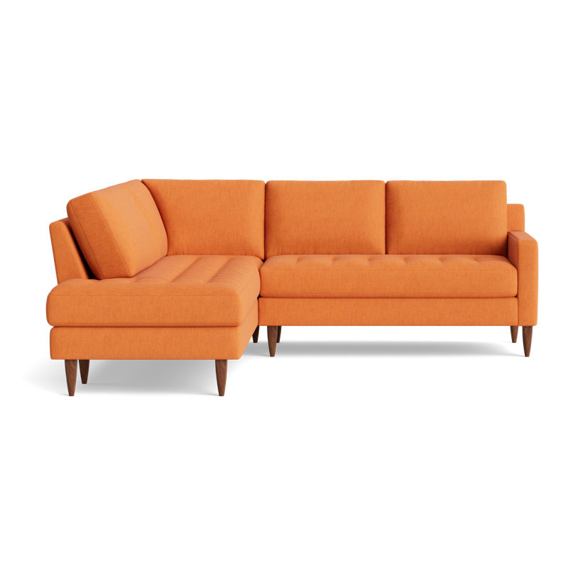 MCM Sectional, Left Hand Facing, Performance Weave - Carrot