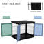 Meuble pour cage de chien, petite cage de 81 cm avec table d'appoint, 2 portes, porte verrouillable, niche d'intérieur pour chiot, noir-1327596320