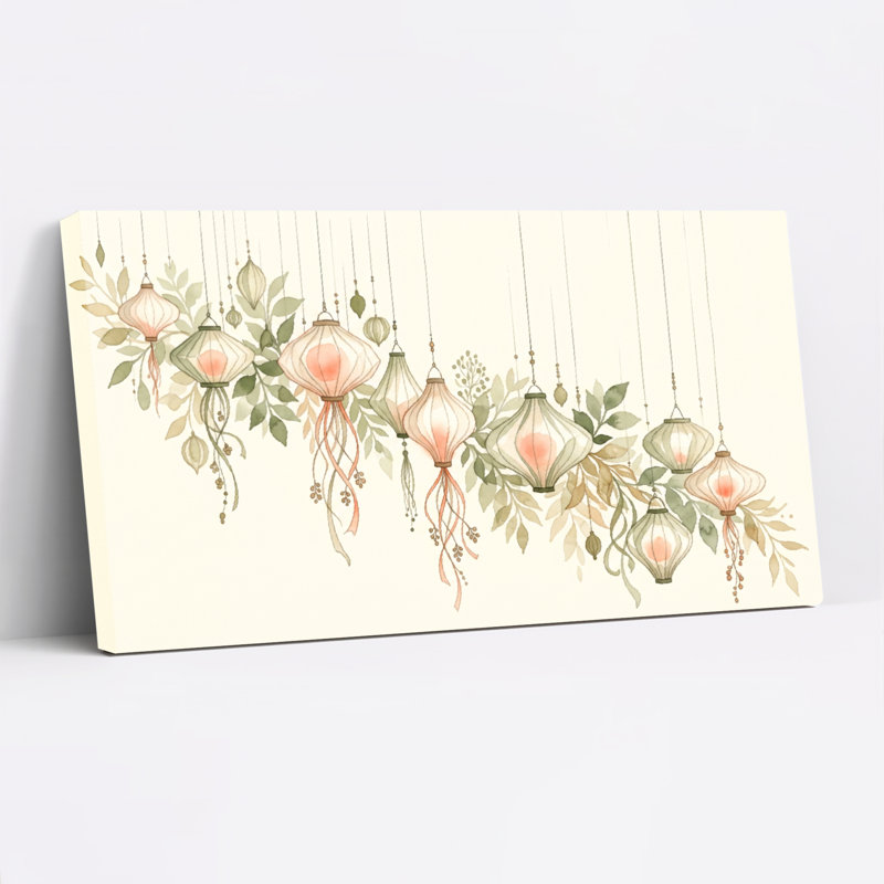 Ensemble de 1 lanterne suspendue sur toile, 48“W x 24”H, Wrapped Canvas