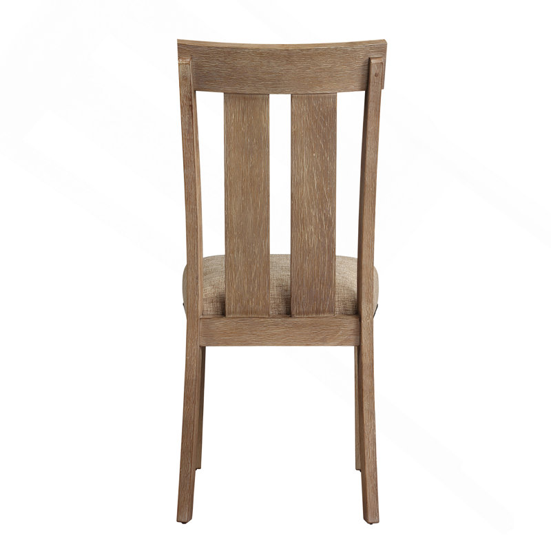 Ensemble de 2 chaises d'appoint à dossier ouvert beige et érable